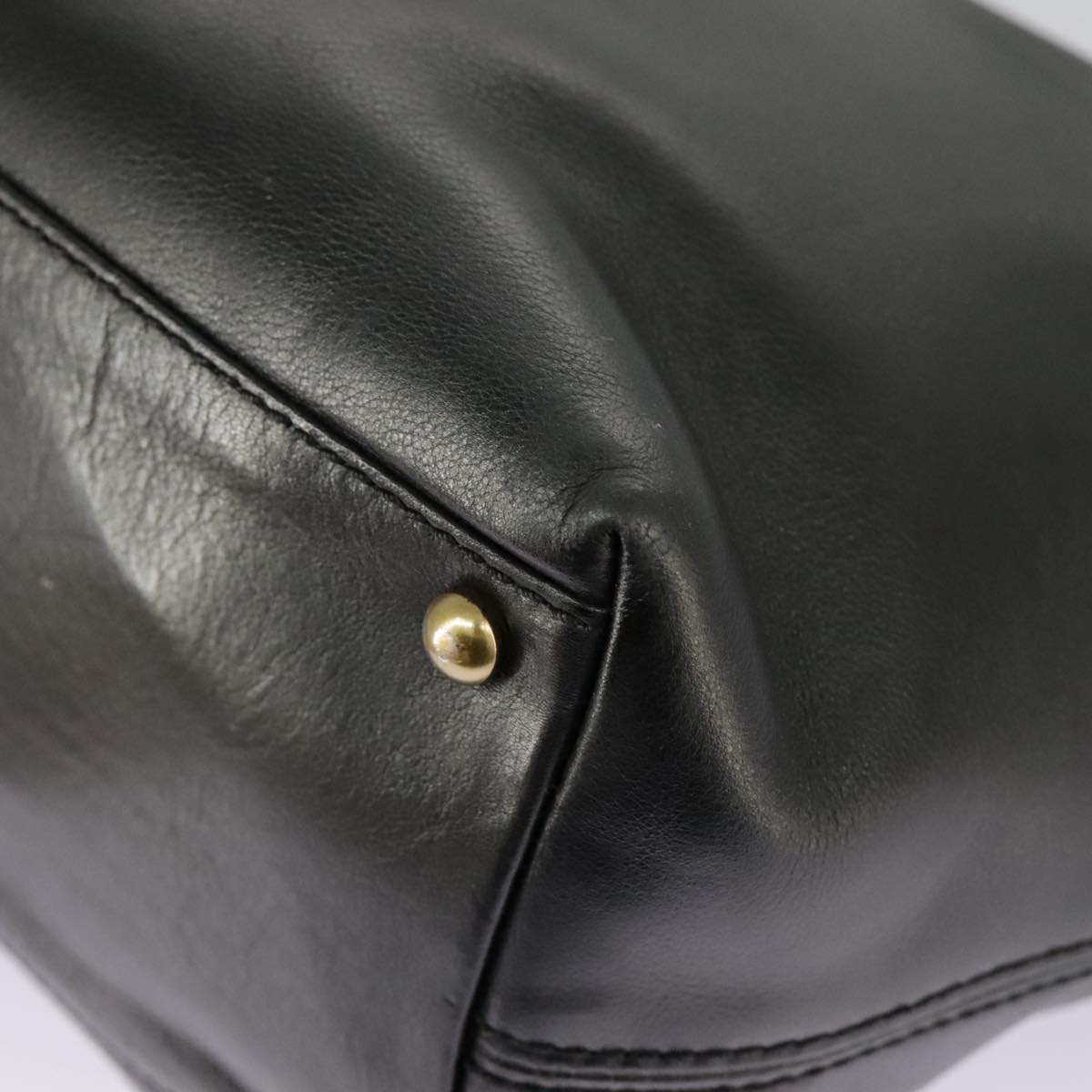 CHANEL Hand Bag Leather 2way Black Gold CC bs19252