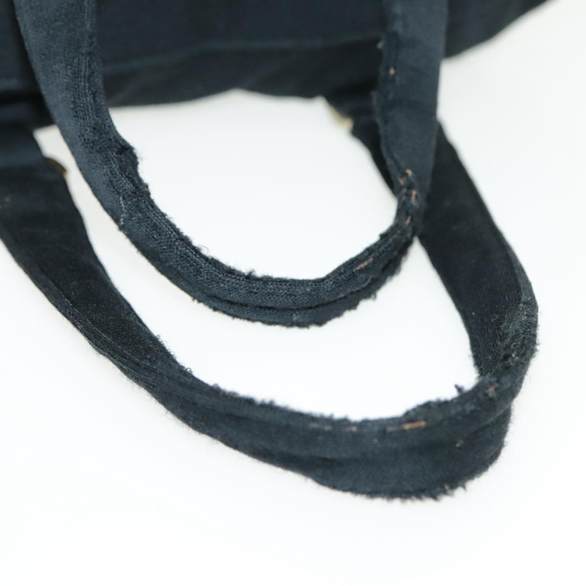 CHANEL Hand Bag Cotton Black Gold CC bs19294