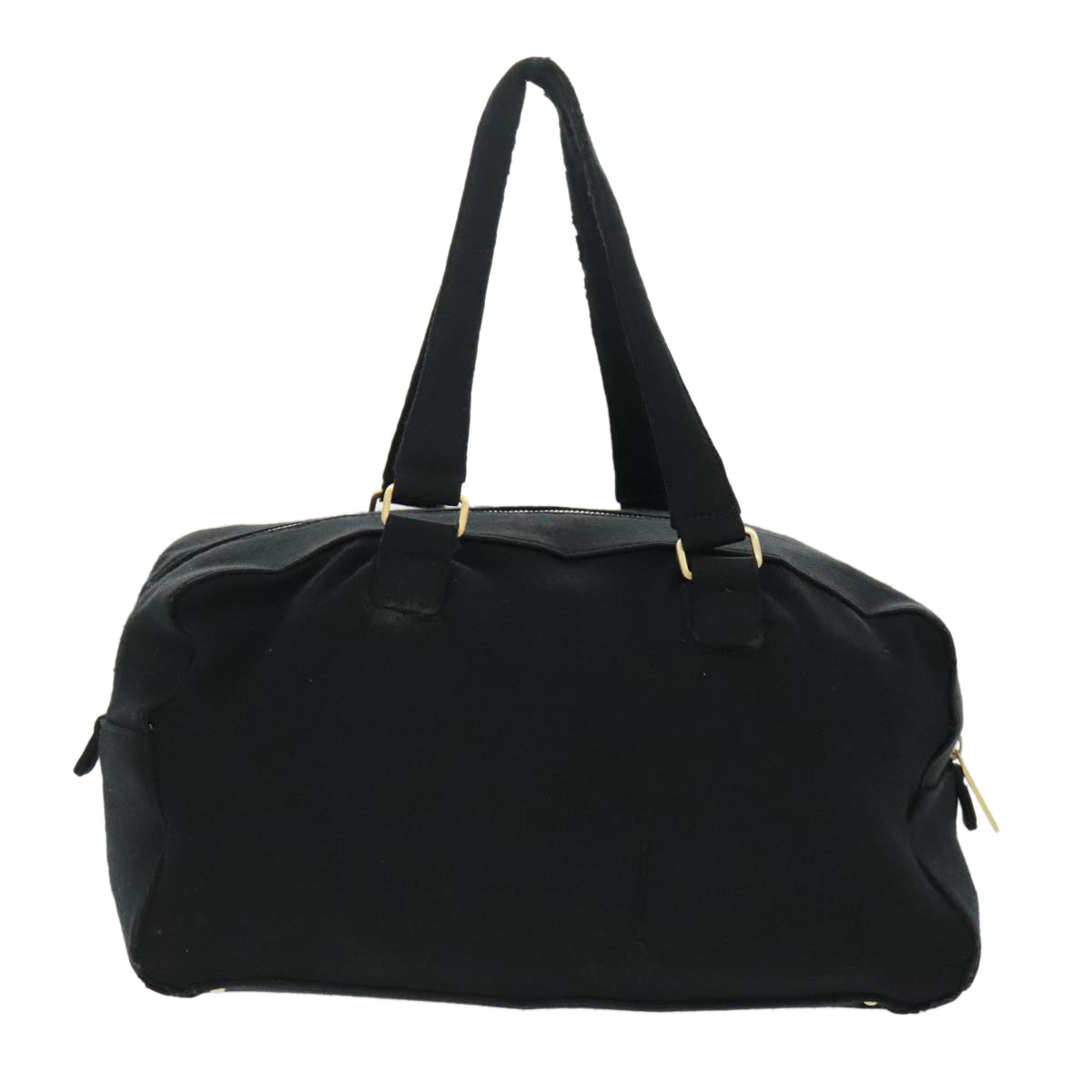 CHANEL Hand Bag Cotton Black Gold CC bs19294