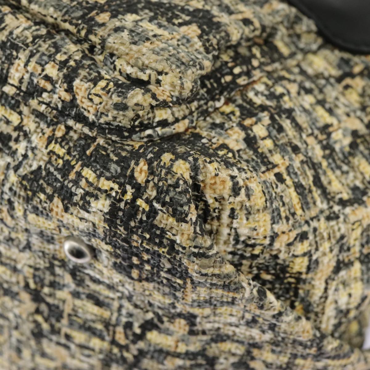 CHANEL Hand Bag Tweed Yellow Silver CC bs19419
