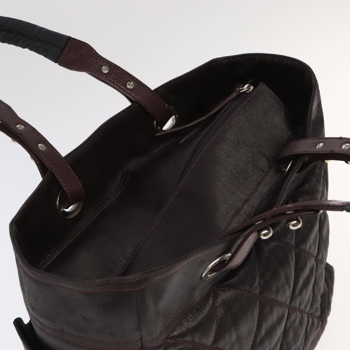 CHANEL Paris Biarritz Tote Bag Coated Canvas Brown Silver CC bs19435