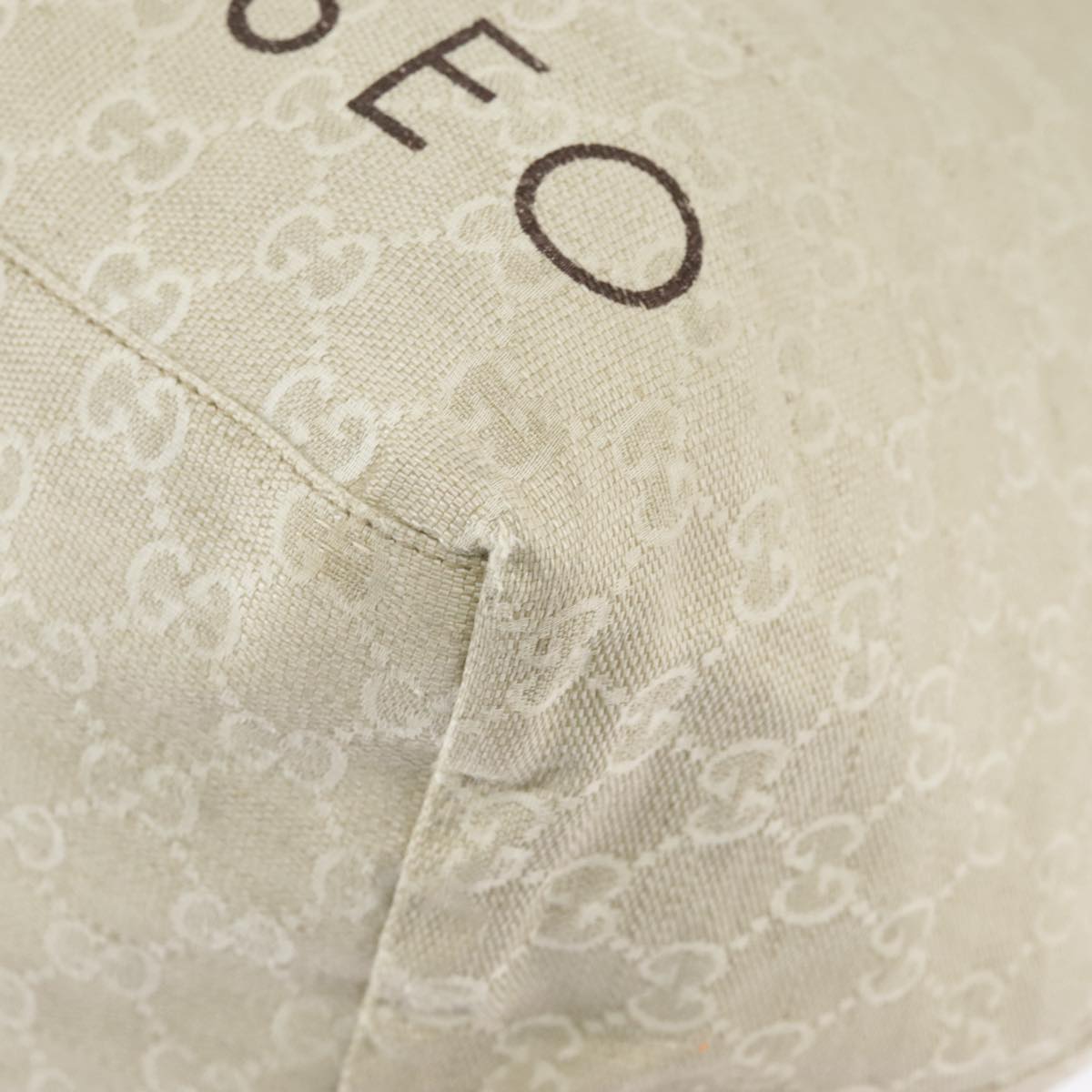 GUCCI GG Canvas Tote Bag Beige Silver 283416 bs19440