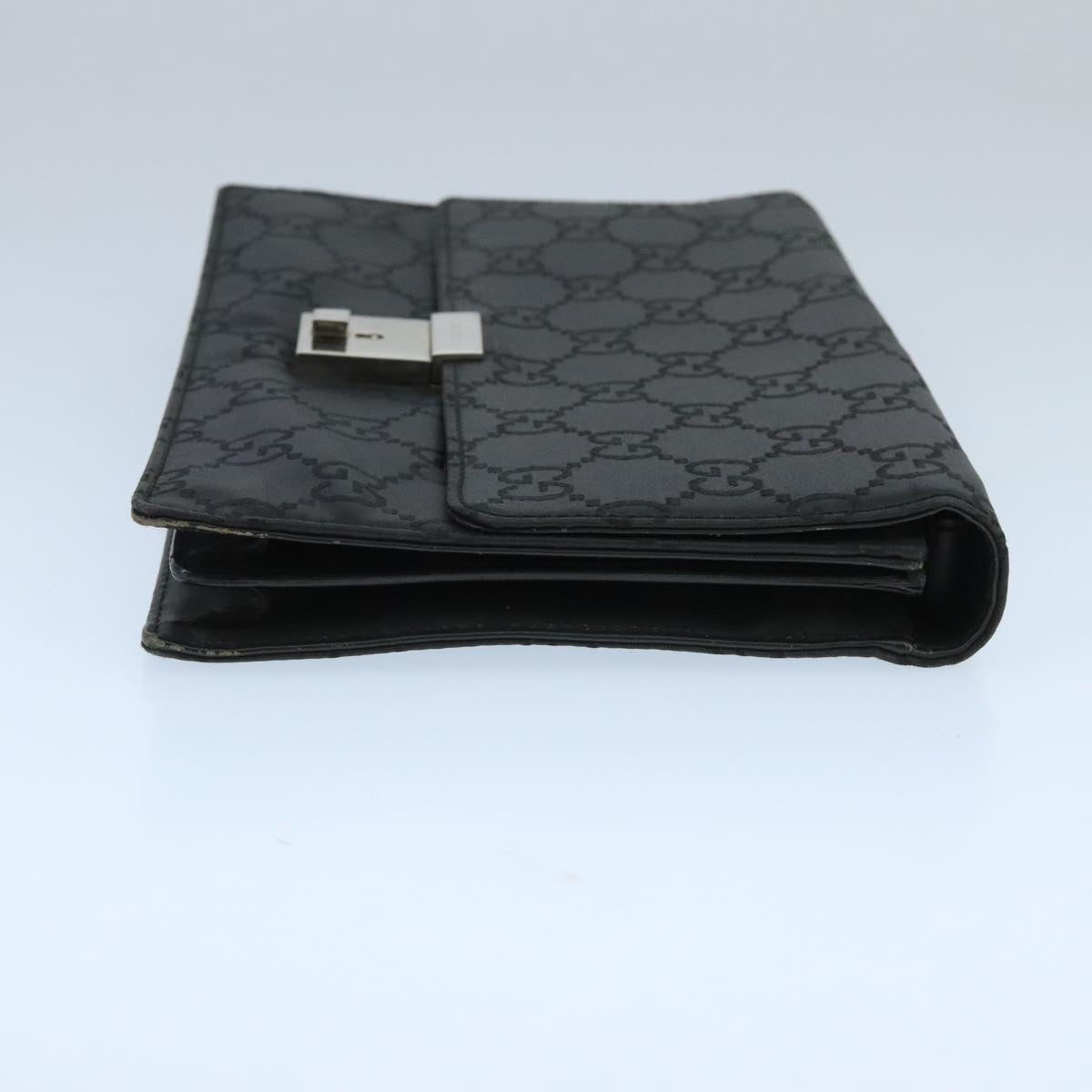 GUCCI GG Canvas Clutch Bag Black Silver 018 1600 bs19445