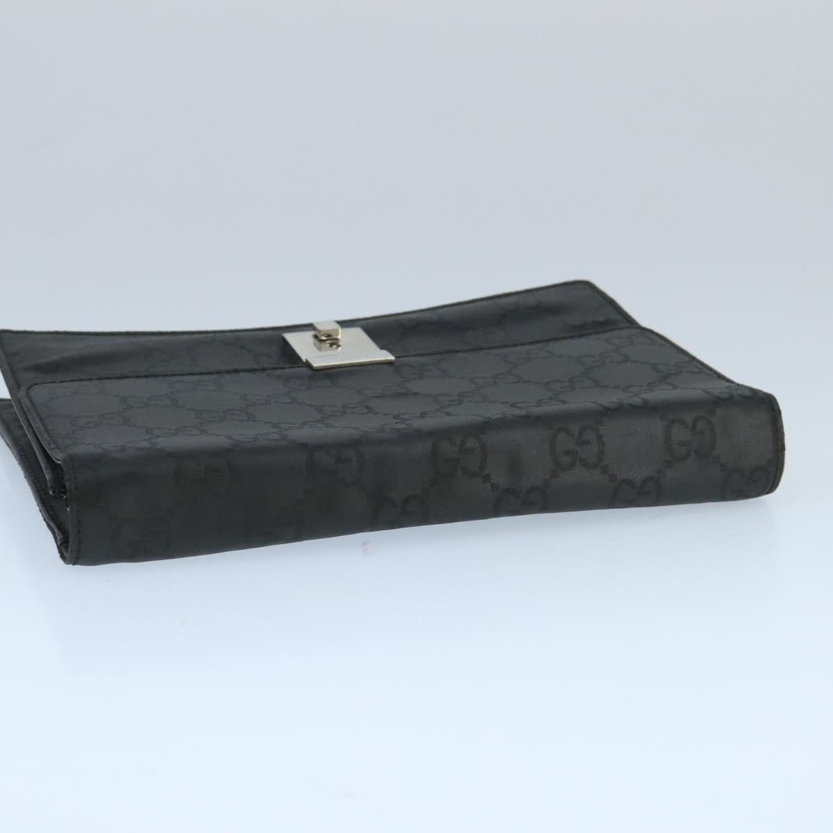 GUCCI GG Canvas Clutch Bag Black Silver 018 1600 bs19445