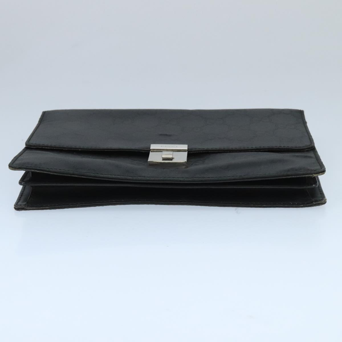 GUCCI GG Canvas Clutch Bag Black Silver 018 1600 bs19445