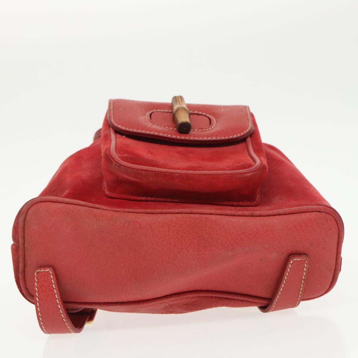 GUCCI Bamboo Backpack Suede Red Gold 003 58 0030 bs19461