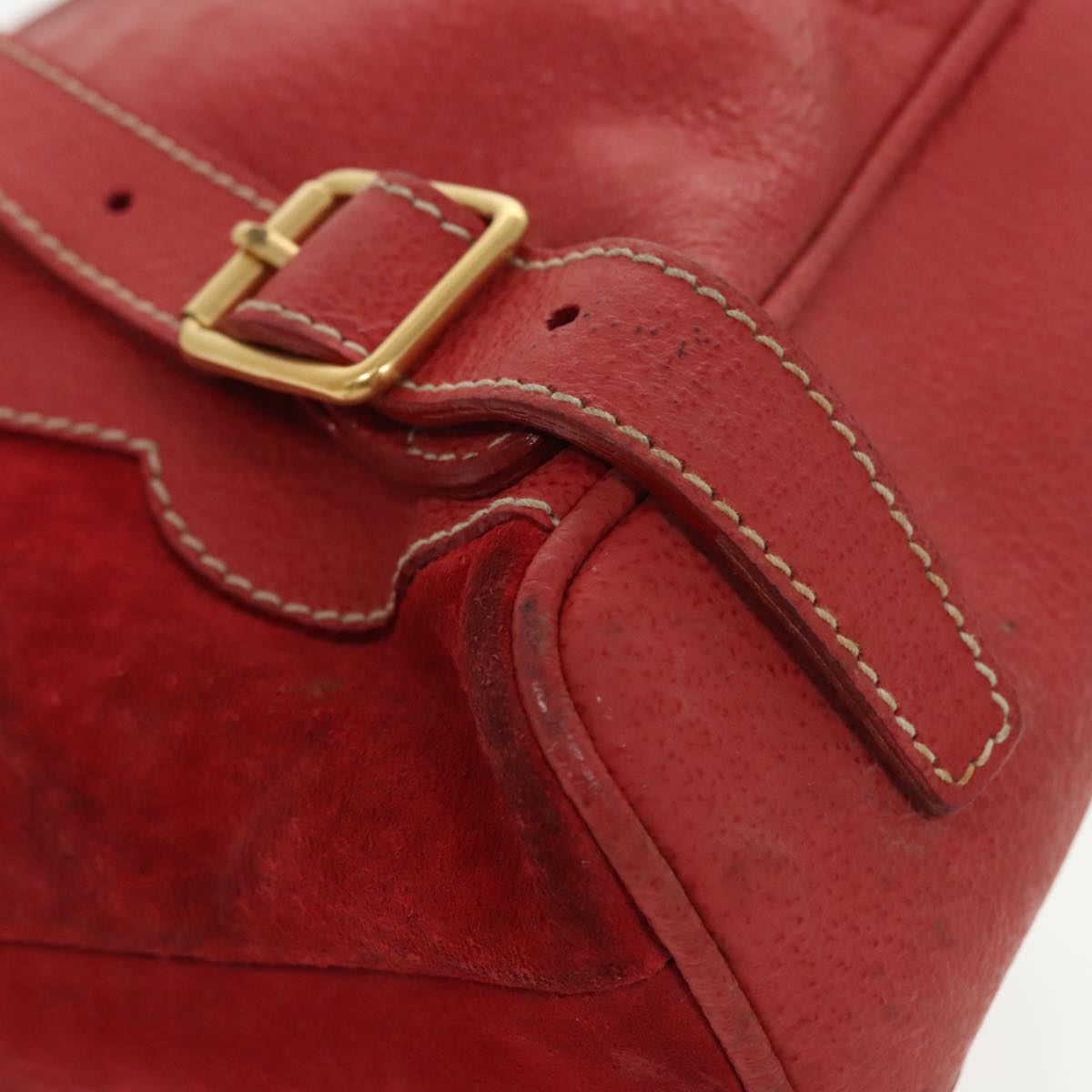 GUCCI Bamboo Backpack Suede Red Gold 003 58 0030 bs19461
