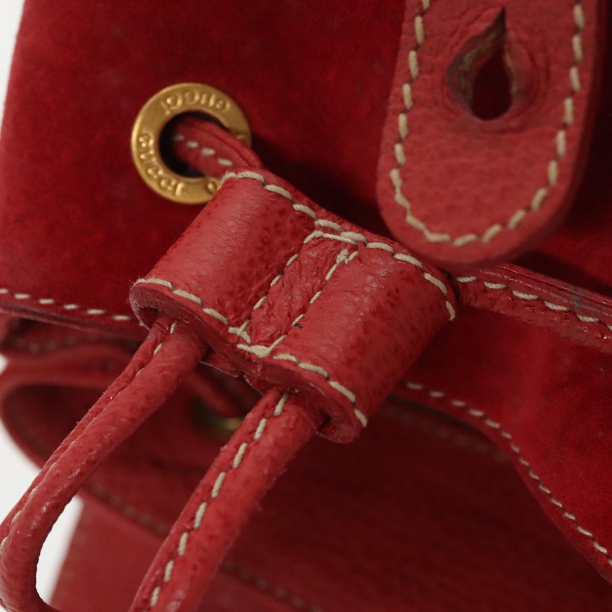 GUCCI Bamboo Backpack Suede Red Gold 003 58 0030 bs19461