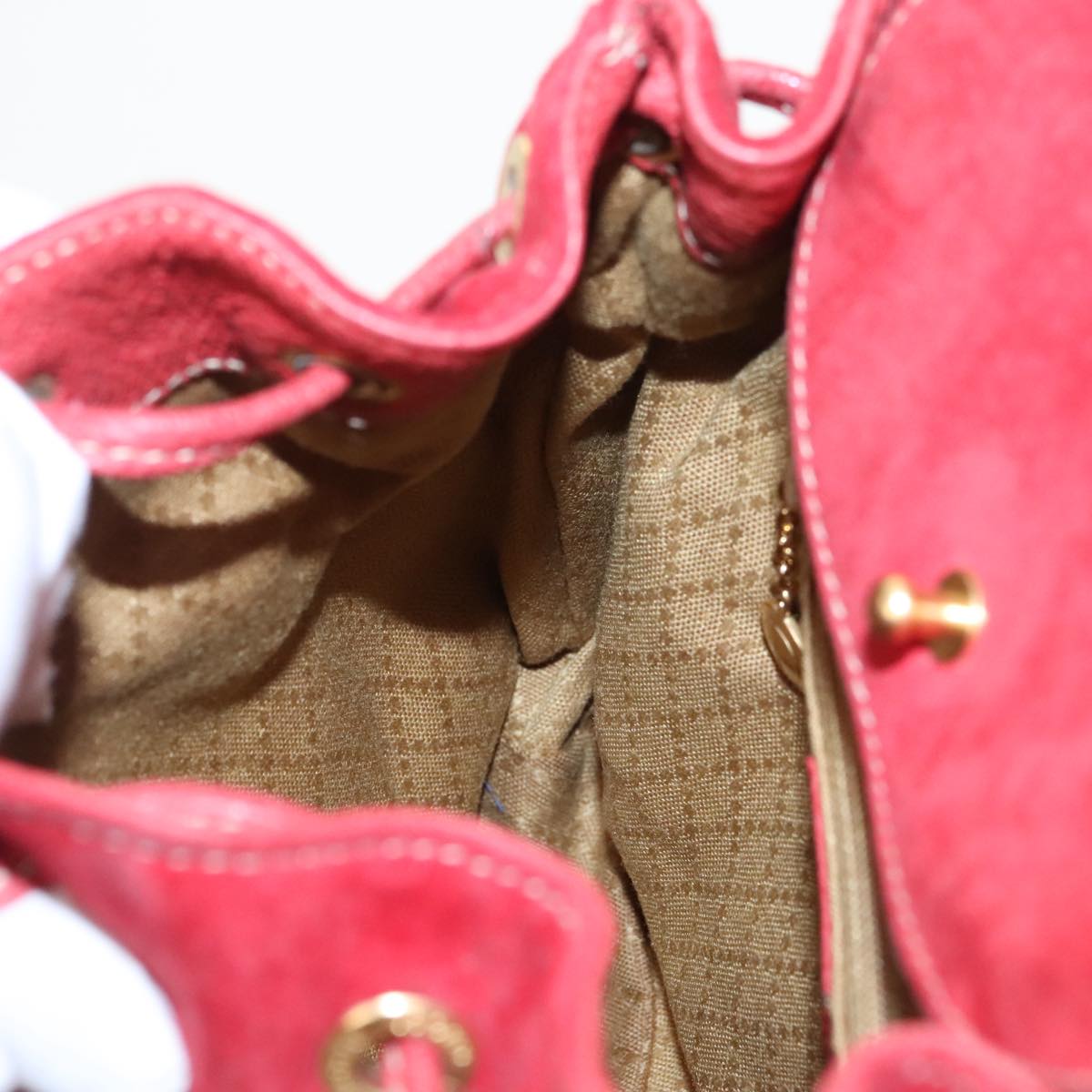 GUCCI Bamboo Backpack Suede Red Gold 003 58 0030 bs19461