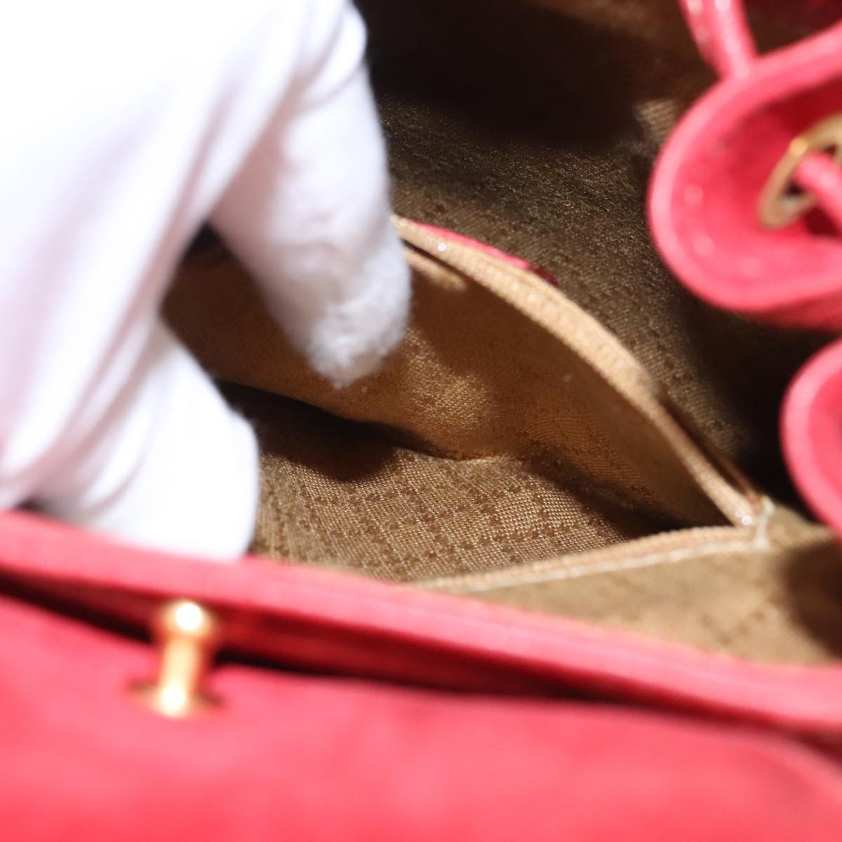 GUCCI Bamboo Backpack Suede Red Gold 003 58 0030 bs19461