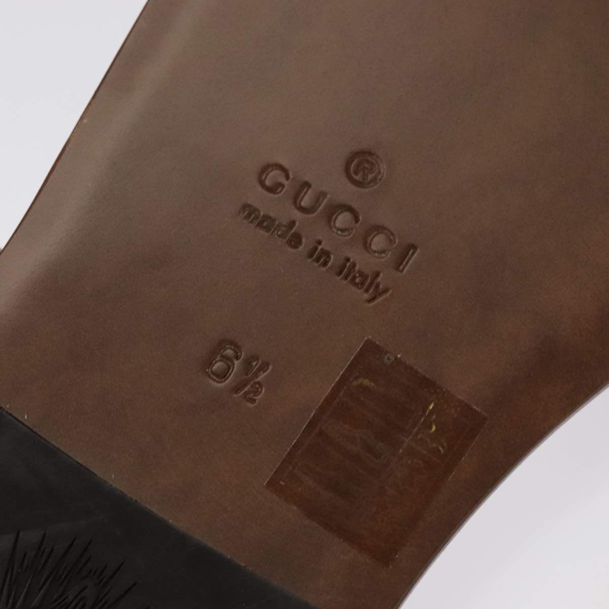 GUCCI Sandals Wood Metal 6 1/2 Brown Gold Silver 563515 bs19479