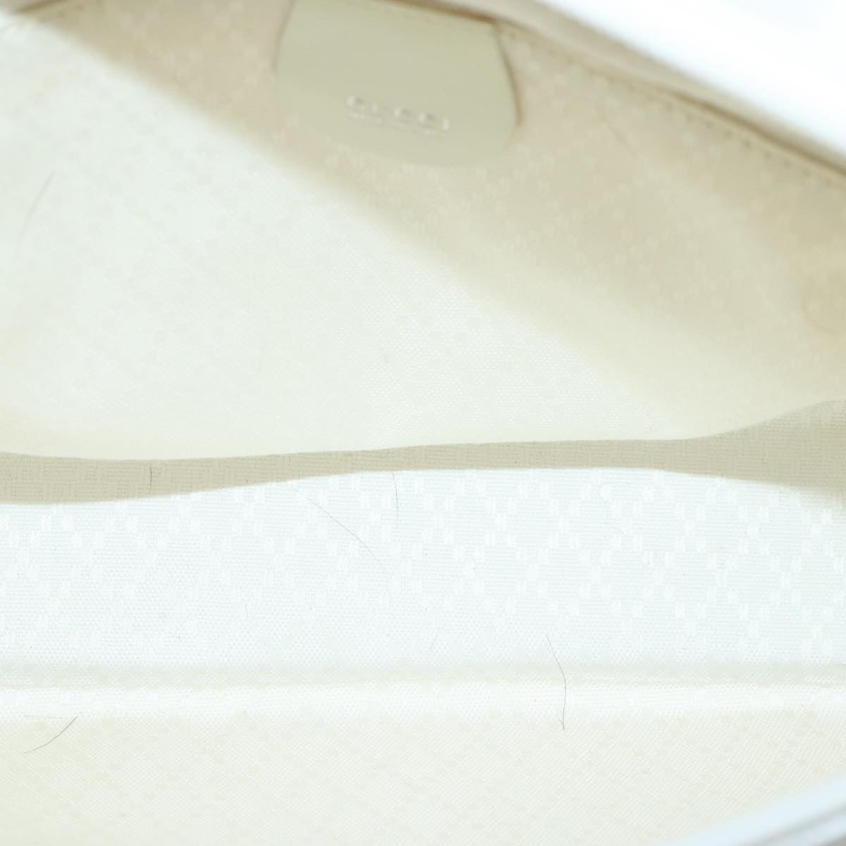 GUCCI Bamboo Hand Bag Nylon Leather White Silver 000 2040 0538 bs19480
