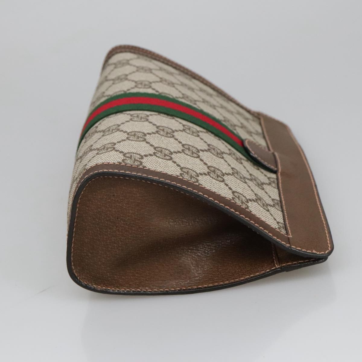 GUCCI GG Supreme Web Sherry Line Clutch Bag PVC Beige 67 014 2125 bs19481
