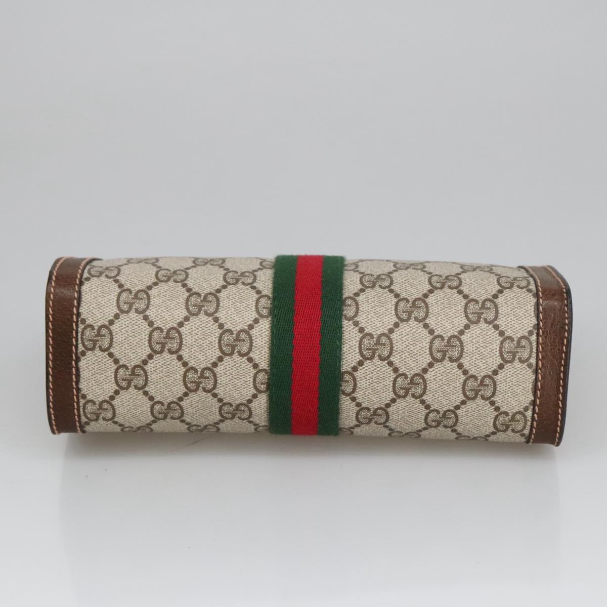 GUCCI GG Supreme Web Sherry Line Clutch Bag PVC Beige 67 014 2125 bs19481