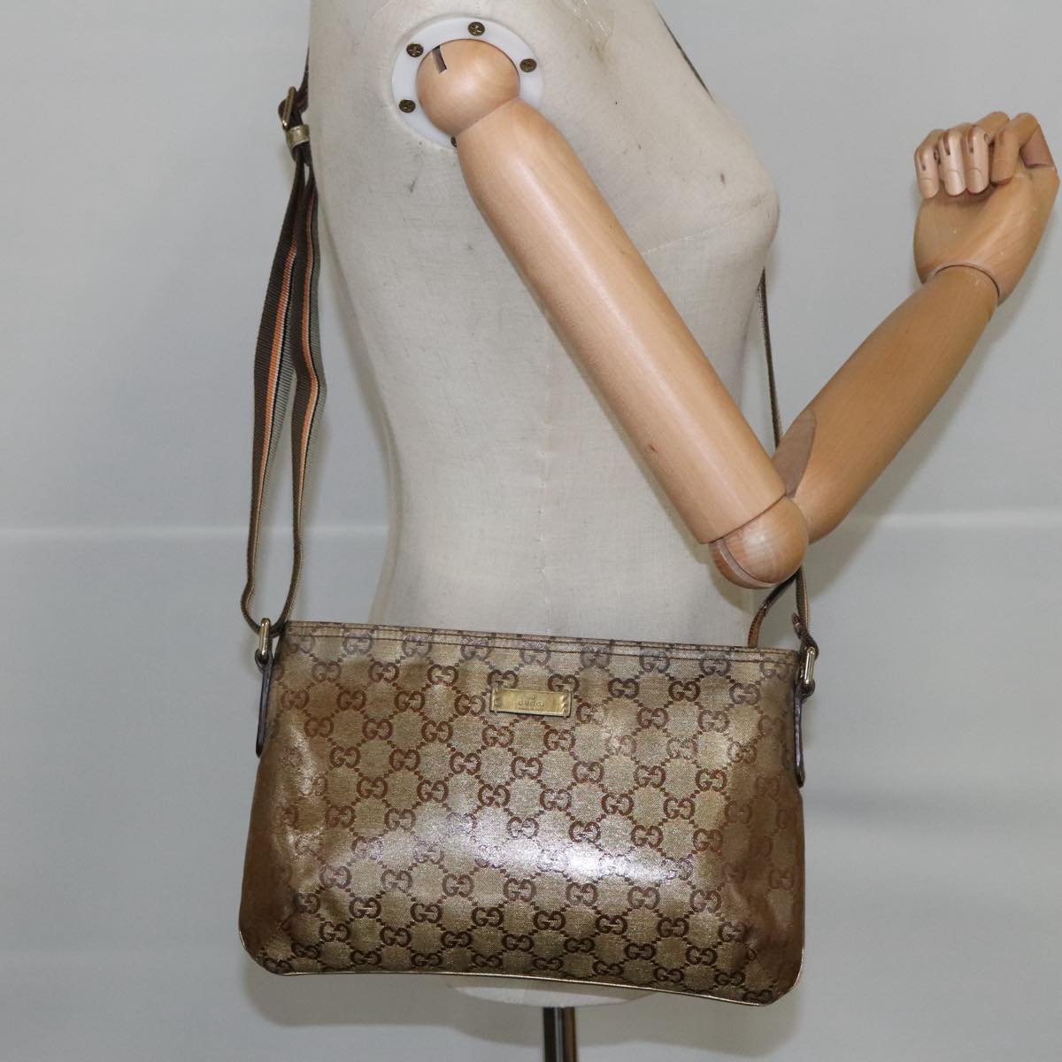 GUCCI GG crystal Shoulder Bag outlet Beige Gold 189749 bs19575