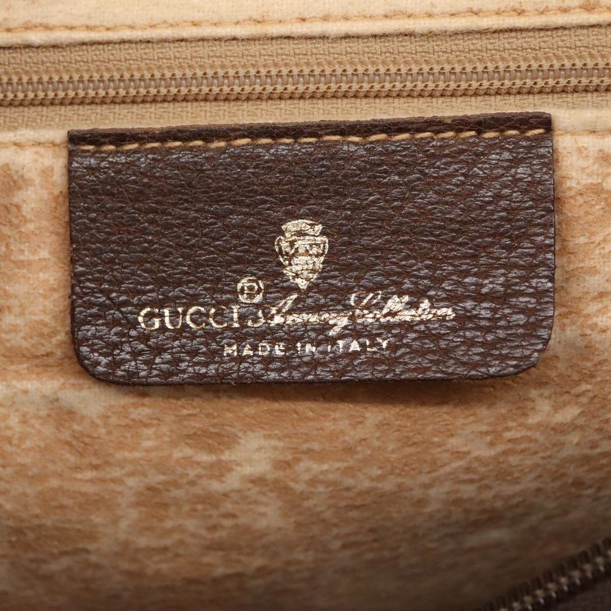 GUCCI GG Supreme Web Sherry Line Boston Bag PVC Beige 40 02 006 bs19577