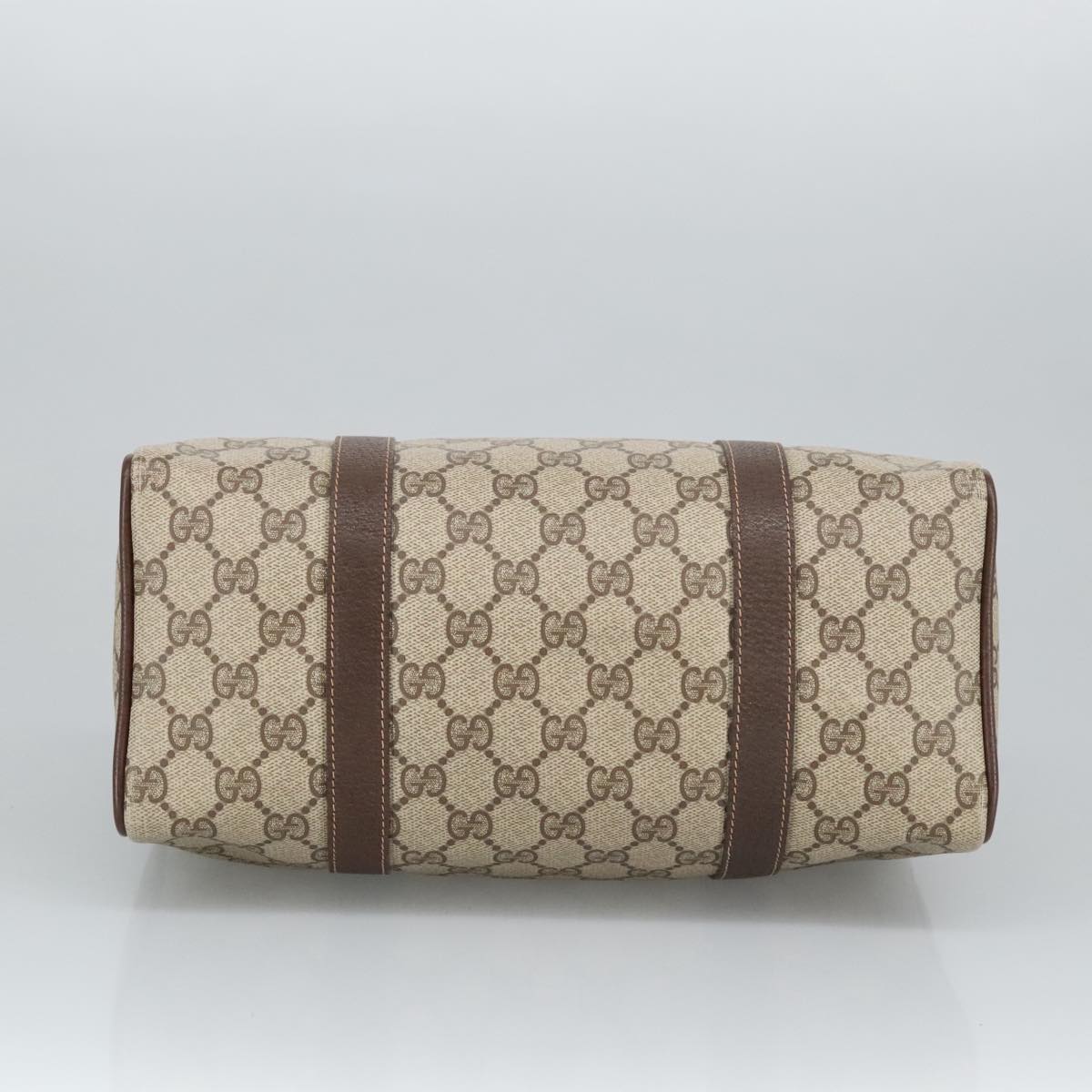 GUCCI GG Supreme Web Sherry Line Boston Bag PVC Beige 40 02 006 bs19577