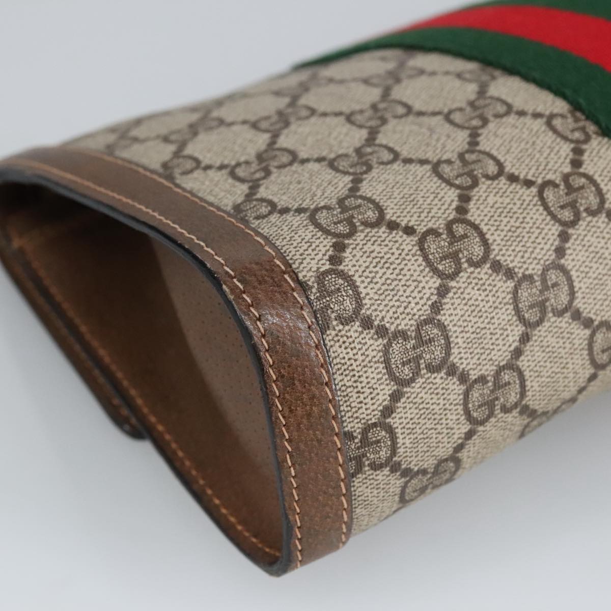GUCCI GG Supreme Web Sherry Line Clutch Bag Beige 41 014 3087 25 bs19581