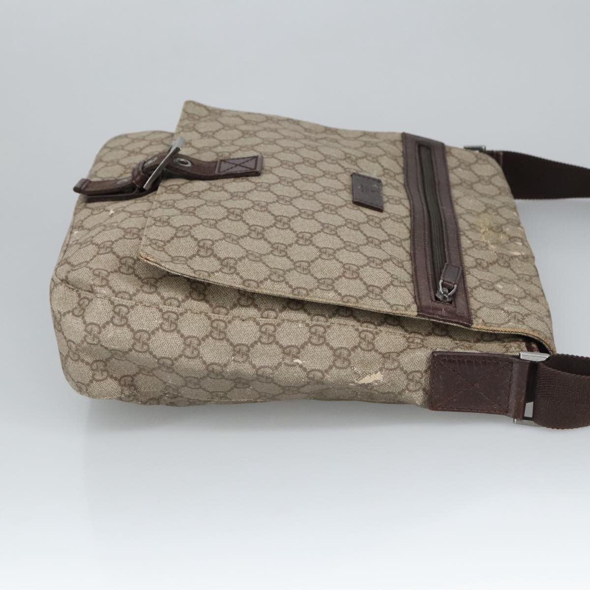 GUCCI GG Supreme Shoulder Bag PVC Beige 141626 bs19582