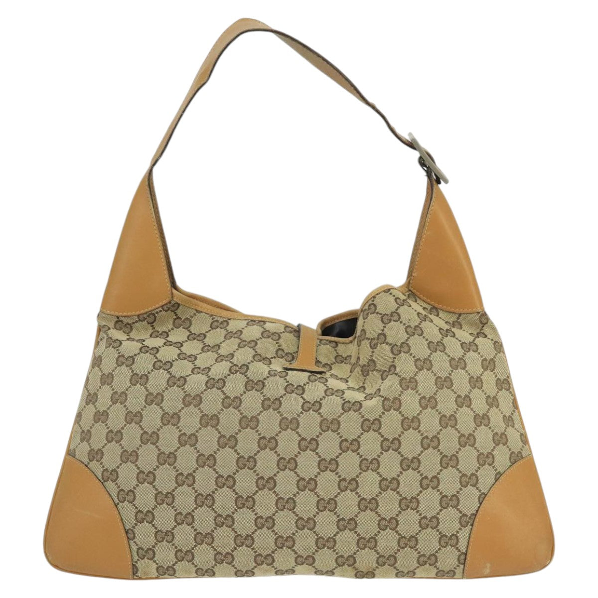 GUCCI GG Canvas Sherry Line Jackie Shoulder Bag Beige Red 001 4075 bs19585