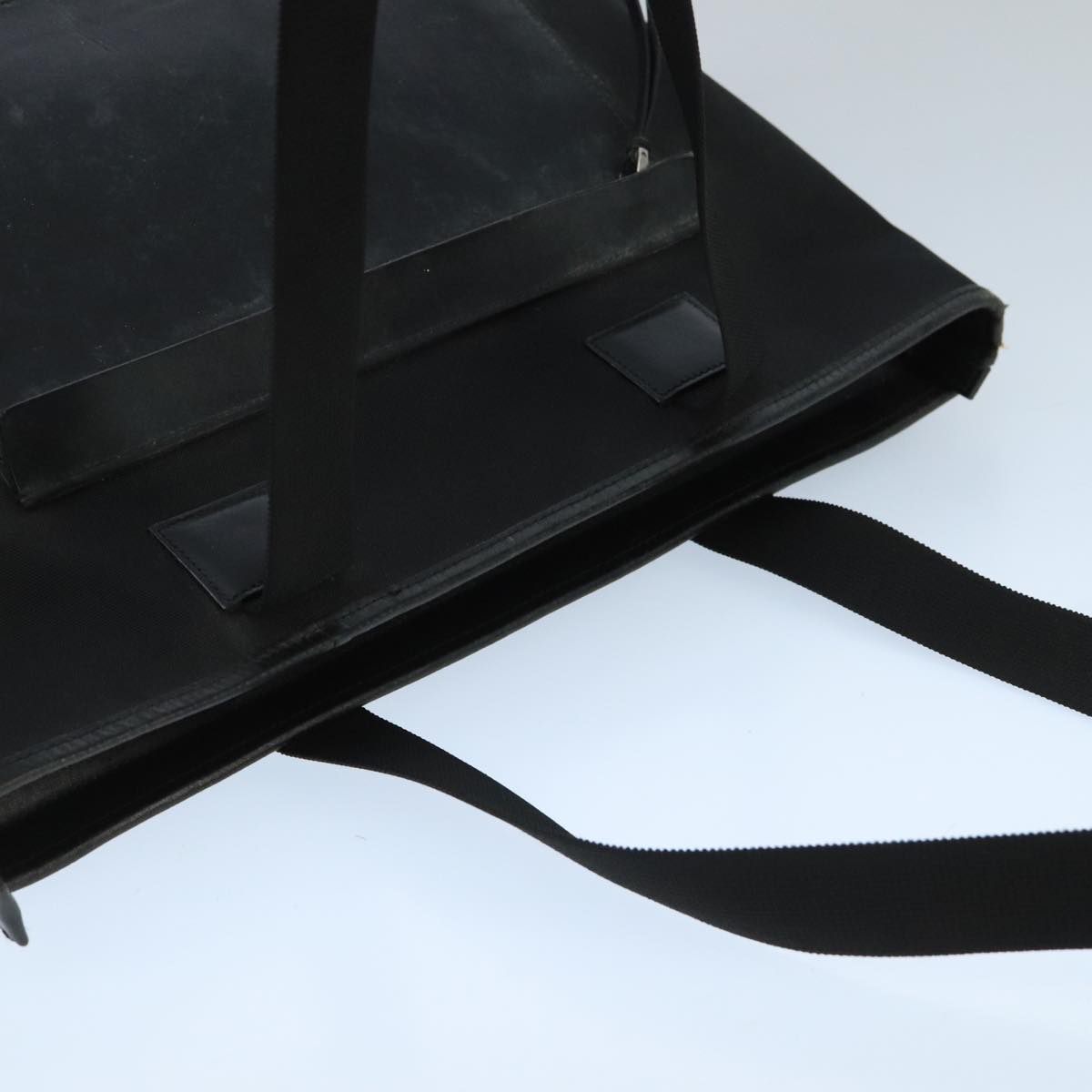 GUCCI Tote Bag Canvas Silver Black 019 0426 3444 bs19587