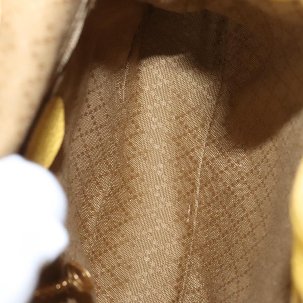 GUCCI Bamboo Backpack Suede Leather Yellow Gold 003 2058 0030 bs19589