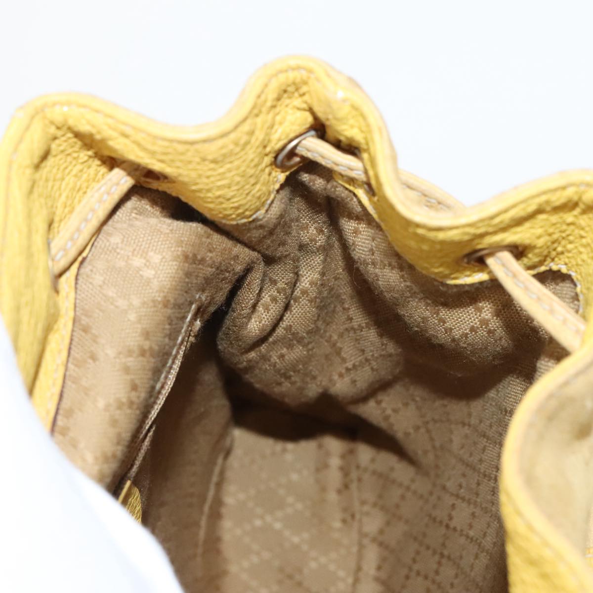 GUCCI Bamboo Backpack Suede Leather Yellow Gold 003 2058 0030 bs19589