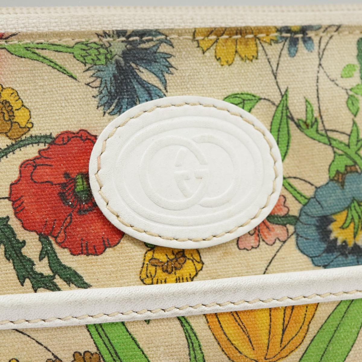 GUCCI Flora Clutch Bag Canvas Multicolor Gold 004 87 0142 bs19633