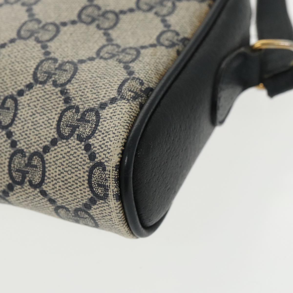 GUCCI GG Supreme Sherry Line Shoulder Bag PVC Navy Red 116 02 089 bs19638