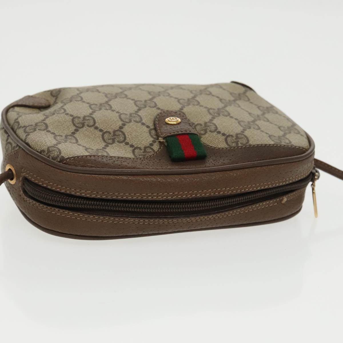 GUCCI GG Supreme Web Sherry Line Shoulder Bag PVC Beige 89 02 066 bs19662