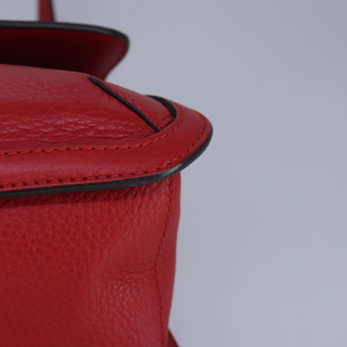 GUCCI Bamboo Daily Shoulder Bag Leather Red Silver 370826 bs19665
