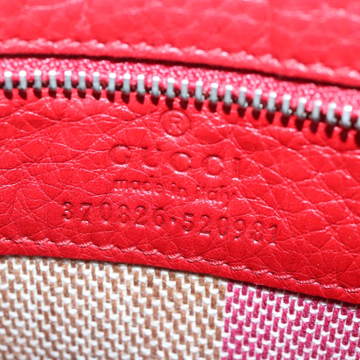 GUCCI Bamboo Daily Shoulder Bag Leather Red Silver 370826 bs19665