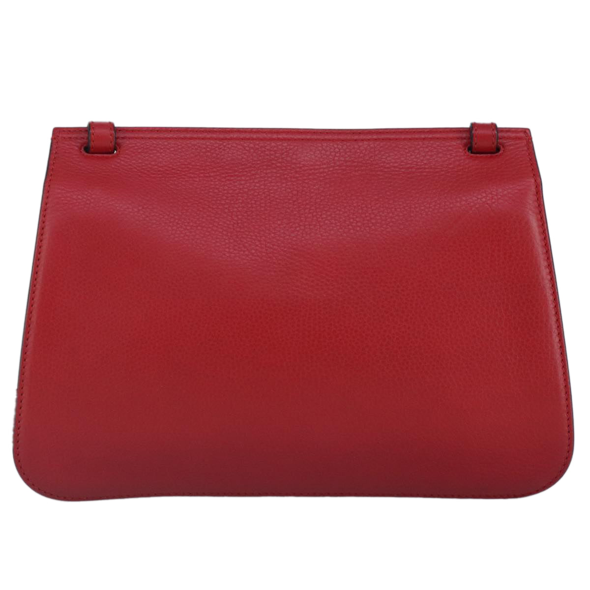 GUCCI Bamboo Daily Shoulder Bag Leather Red Silver 370826 bs19665