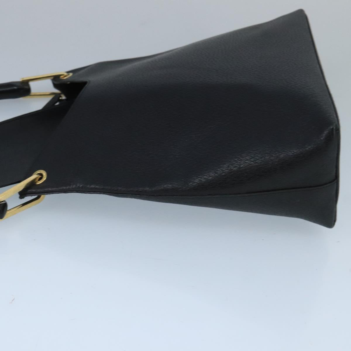 GUCCI Bamboo Shoulder Bag Leather Black Gold 001 1880 bs19671