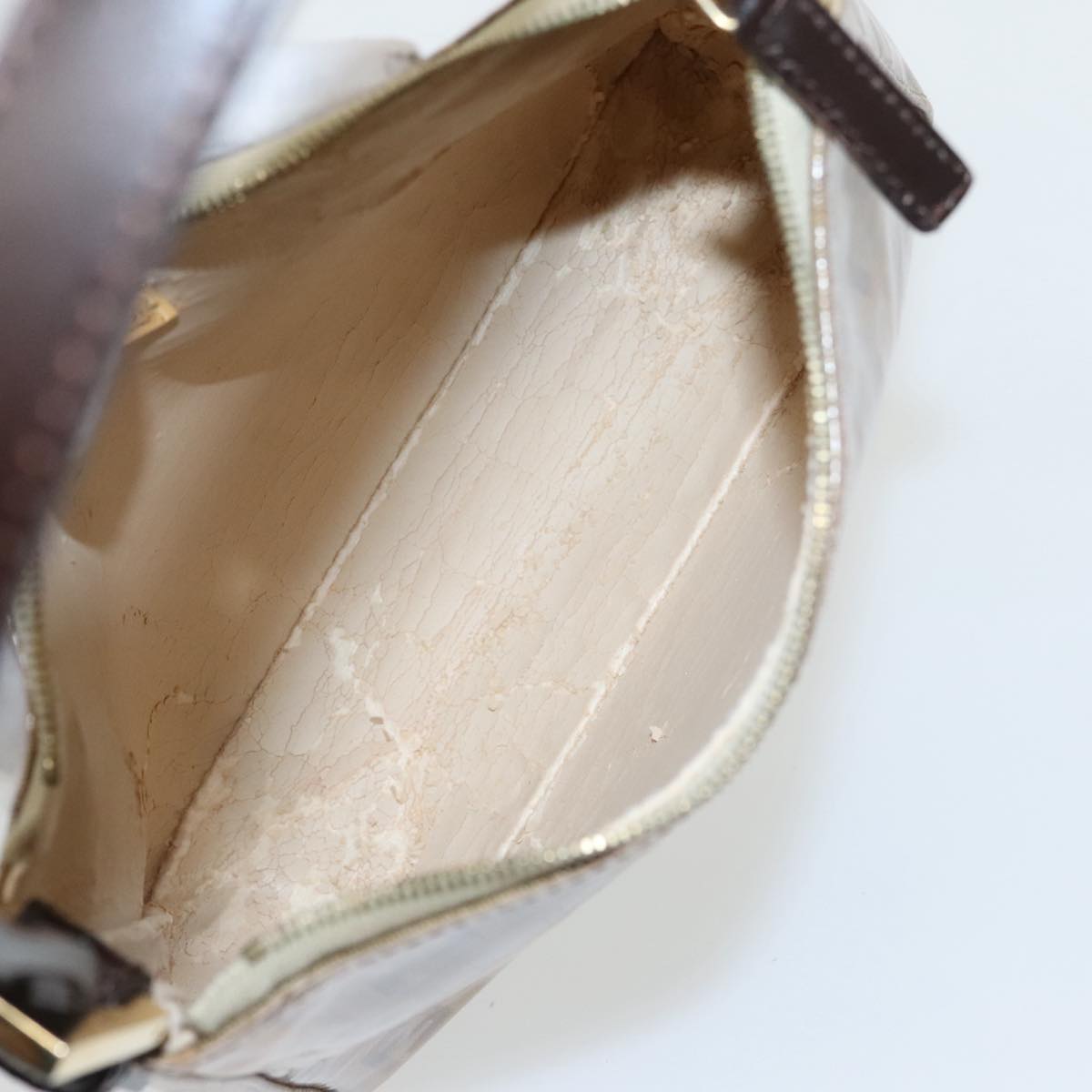 FENDI Zucchino Canvas Hand Bag Gold Brown bs19698