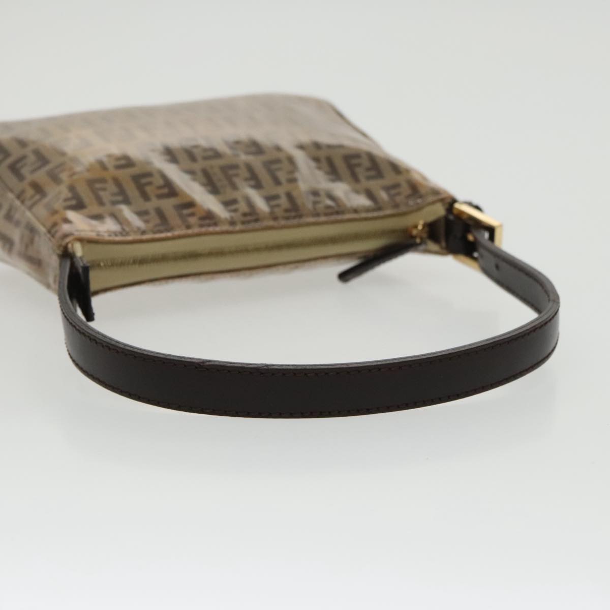 FENDI Zucchino Canvas Hand Bag Gold Brown bs19698