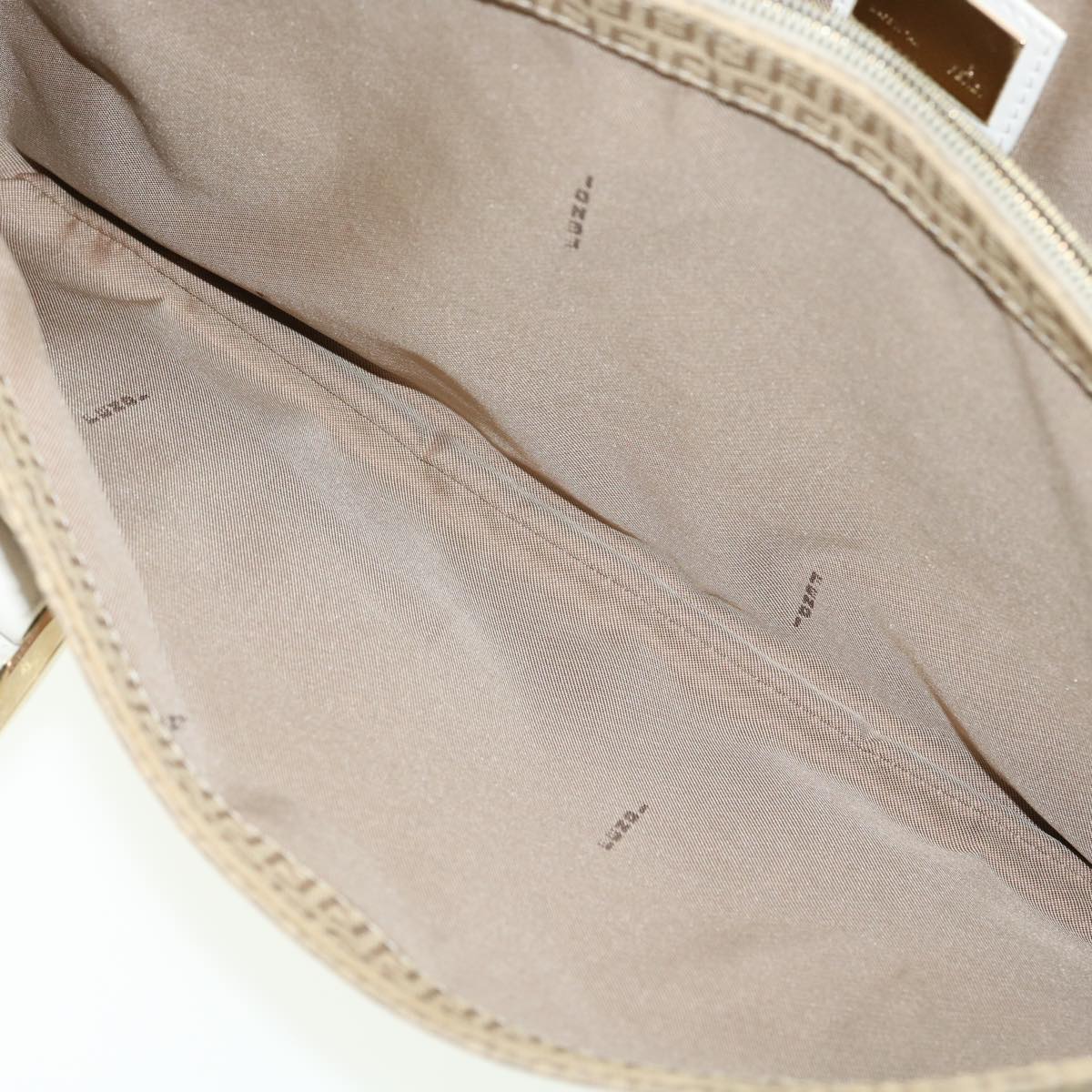 FENDI Zucchino Canvas Shoulder Bag Beige bs1980
