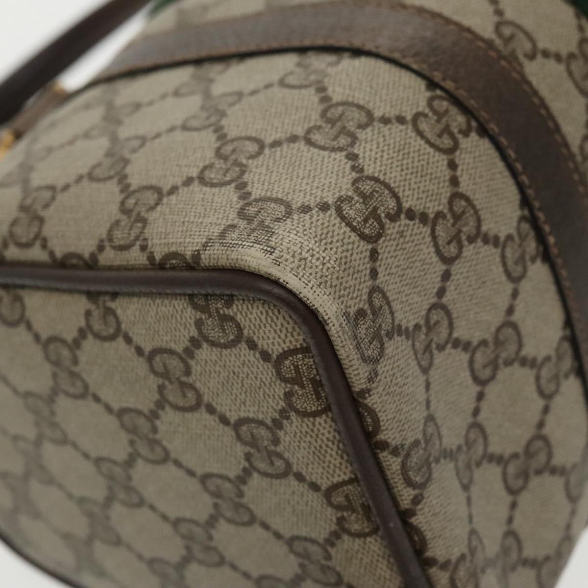 GUCCI GG Supreme Web Sherry Line Boston Bag PVC Beige 40 02 006 bs19804