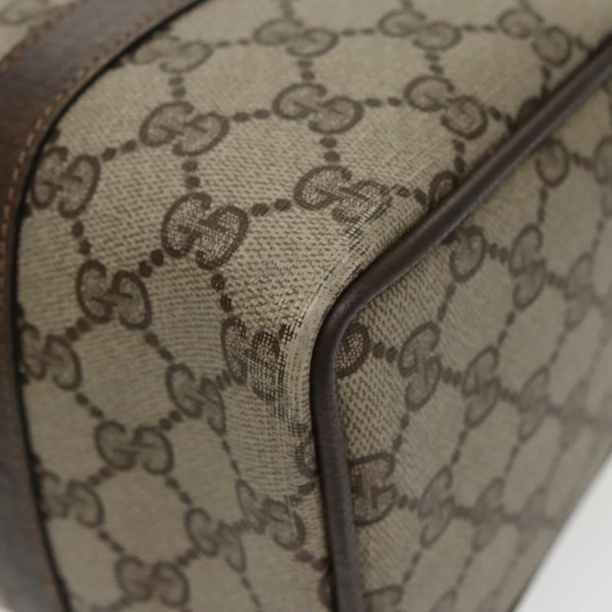 GUCCI GG Supreme Web Sherry Line Boston Bag PVC Beige 40 02 006 bs19804