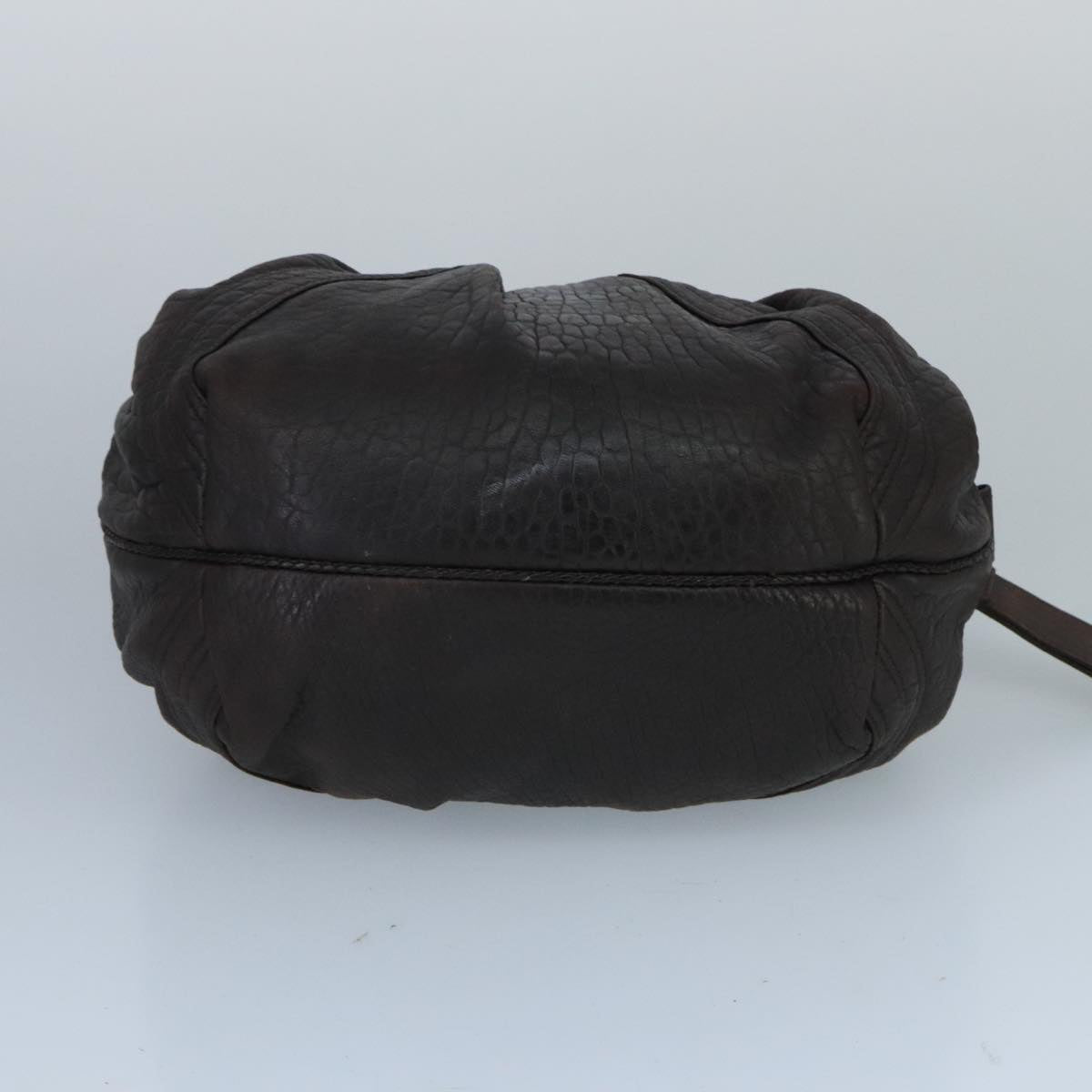 FENDI Spy Bag Hand Bag Leather Brown Silver bs19816