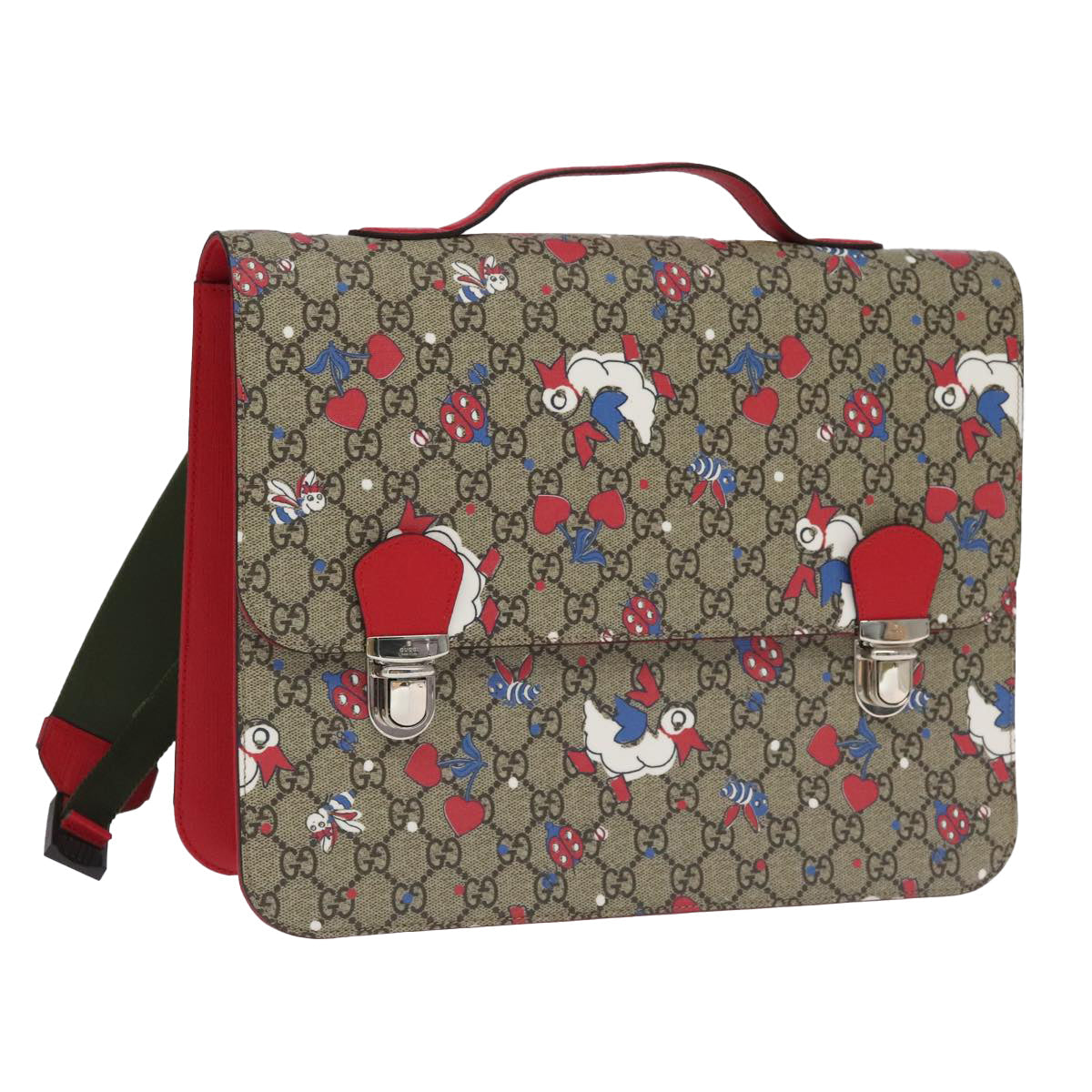 GUCCI GG Supreme Children's Backpack PVC Beige Red 410791 bs19870A