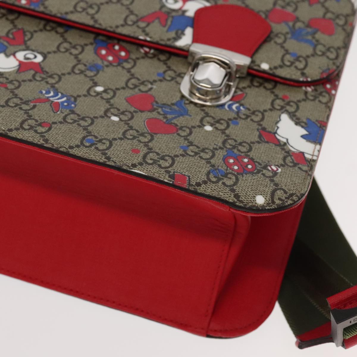 GUCCI GG Supreme Children's Backpack PVC Beige Red 410791 bs19870A