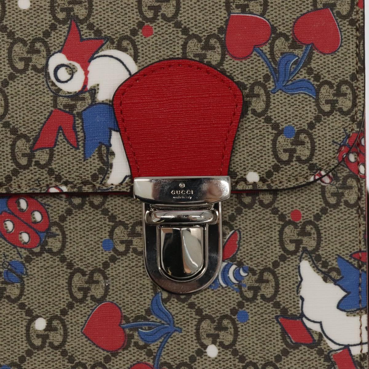 GUCCI GG Supreme Children's Backpack PVC Beige Red 410791 bs19870A