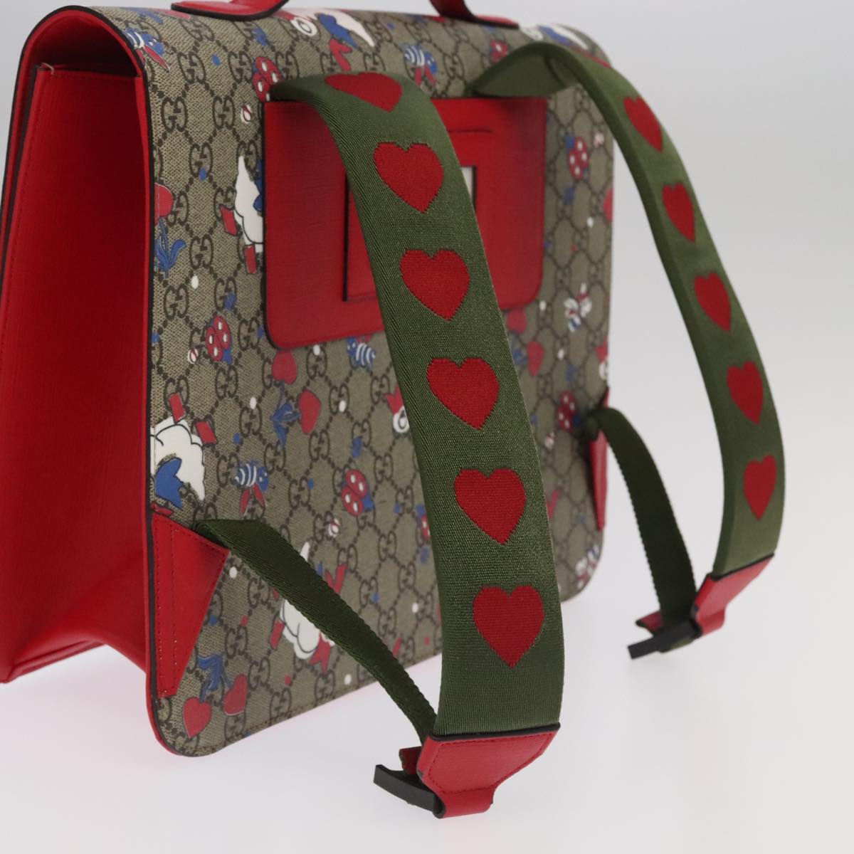 GUCCI GG Supreme Children's Backpack PVC Beige Red 410791 bs19870A