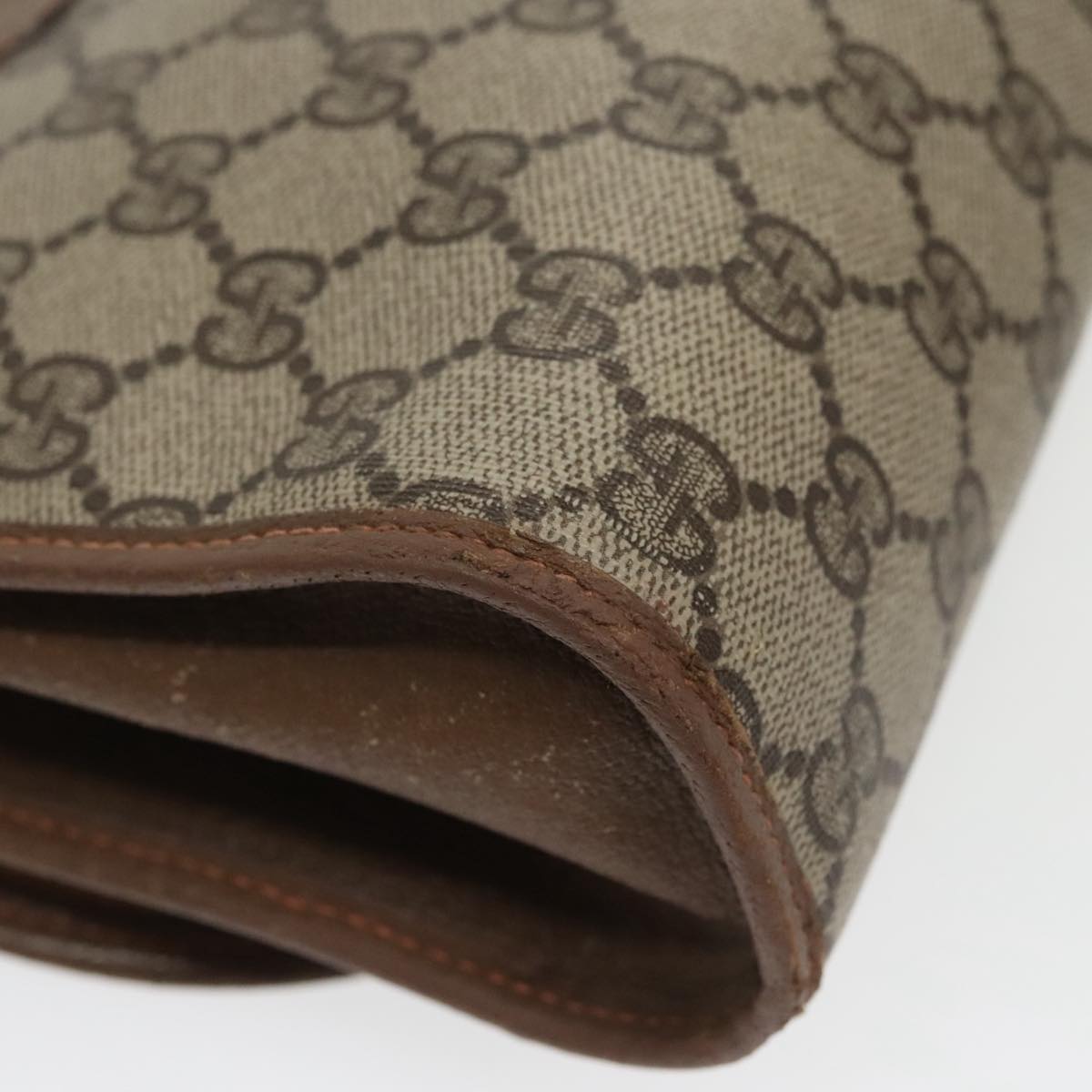 GUCCI GG Supreme Web Sherry Line Clutch Bag PVC Beige 89 01 030 bs19871