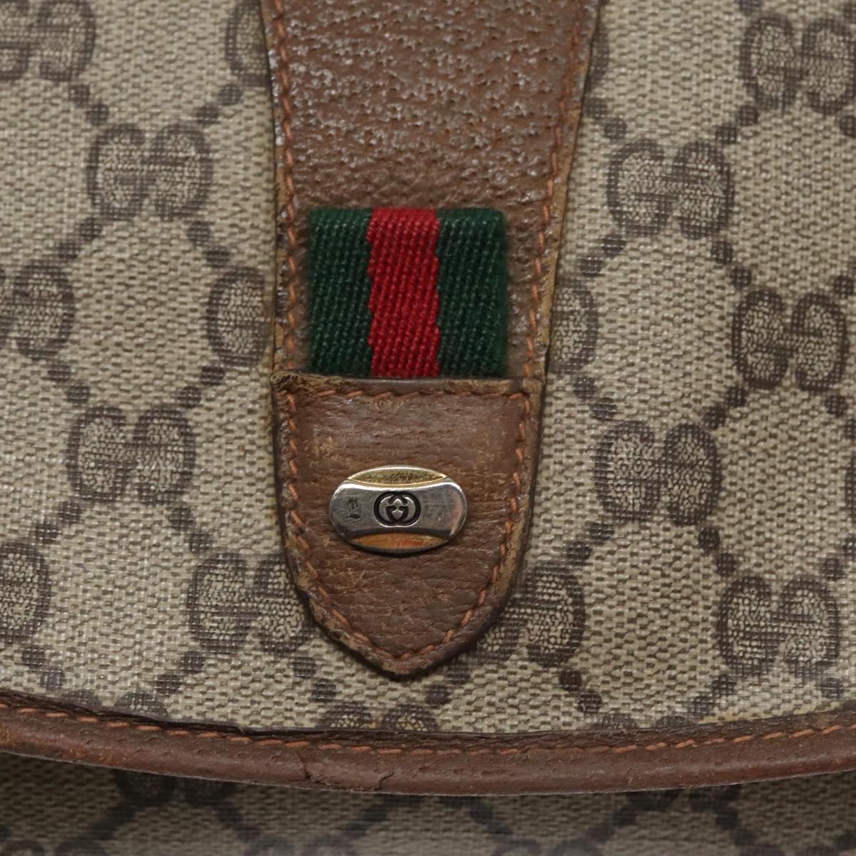 GUCCI GG Supreme Web Sherry Line Clutch Bag PVC Beige 89 01 030 bs19871