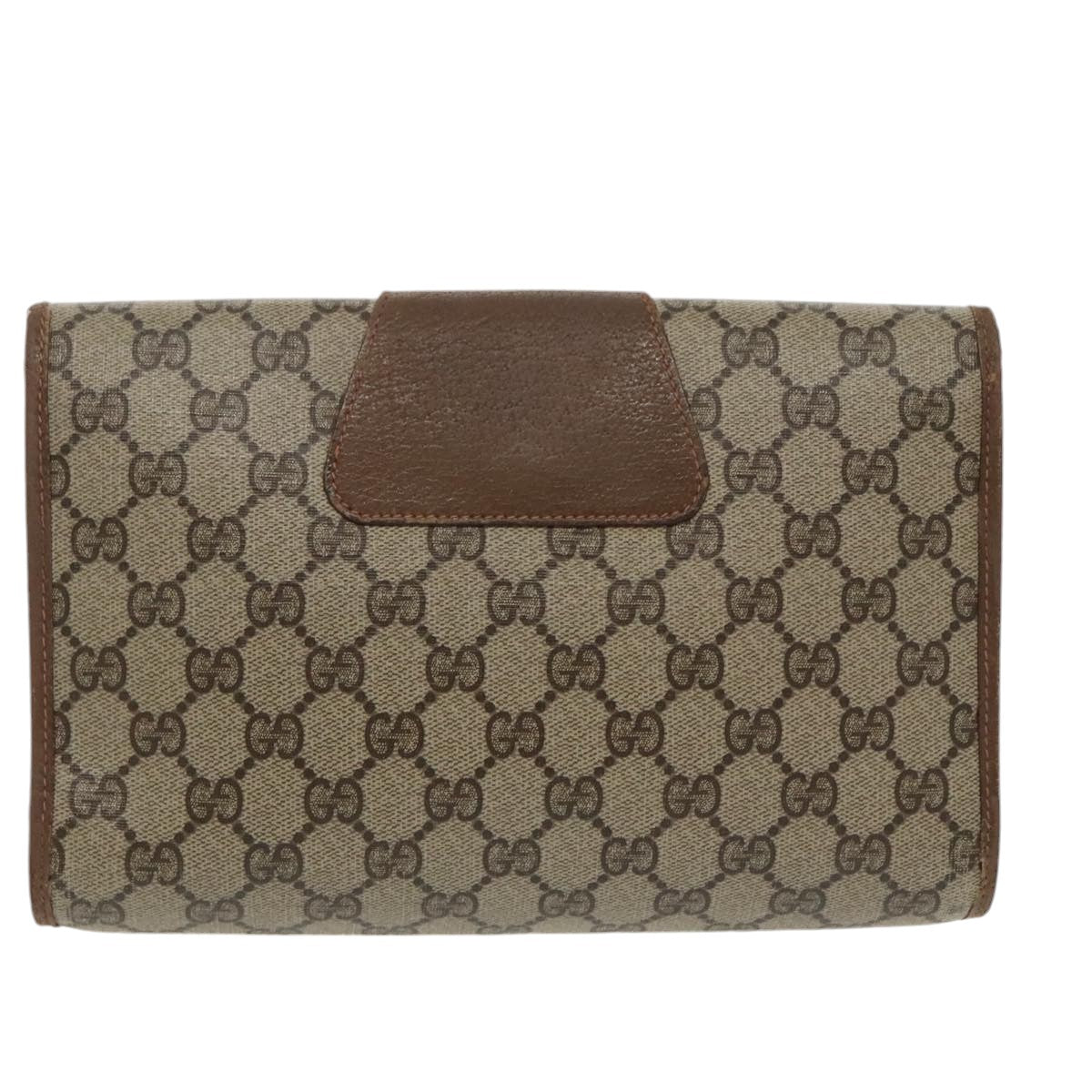 GUCCI GG Supreme Web Sherry Line Clutch Bag PVC Beige 89 01 030 bs19871