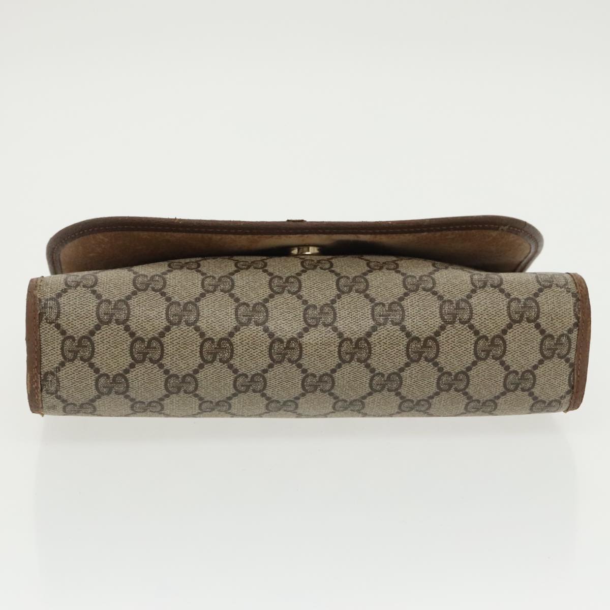 GUCCI GG Supreme Web Sherry Line Clutch Bag PVC Beige 89 01 030 bs19871
