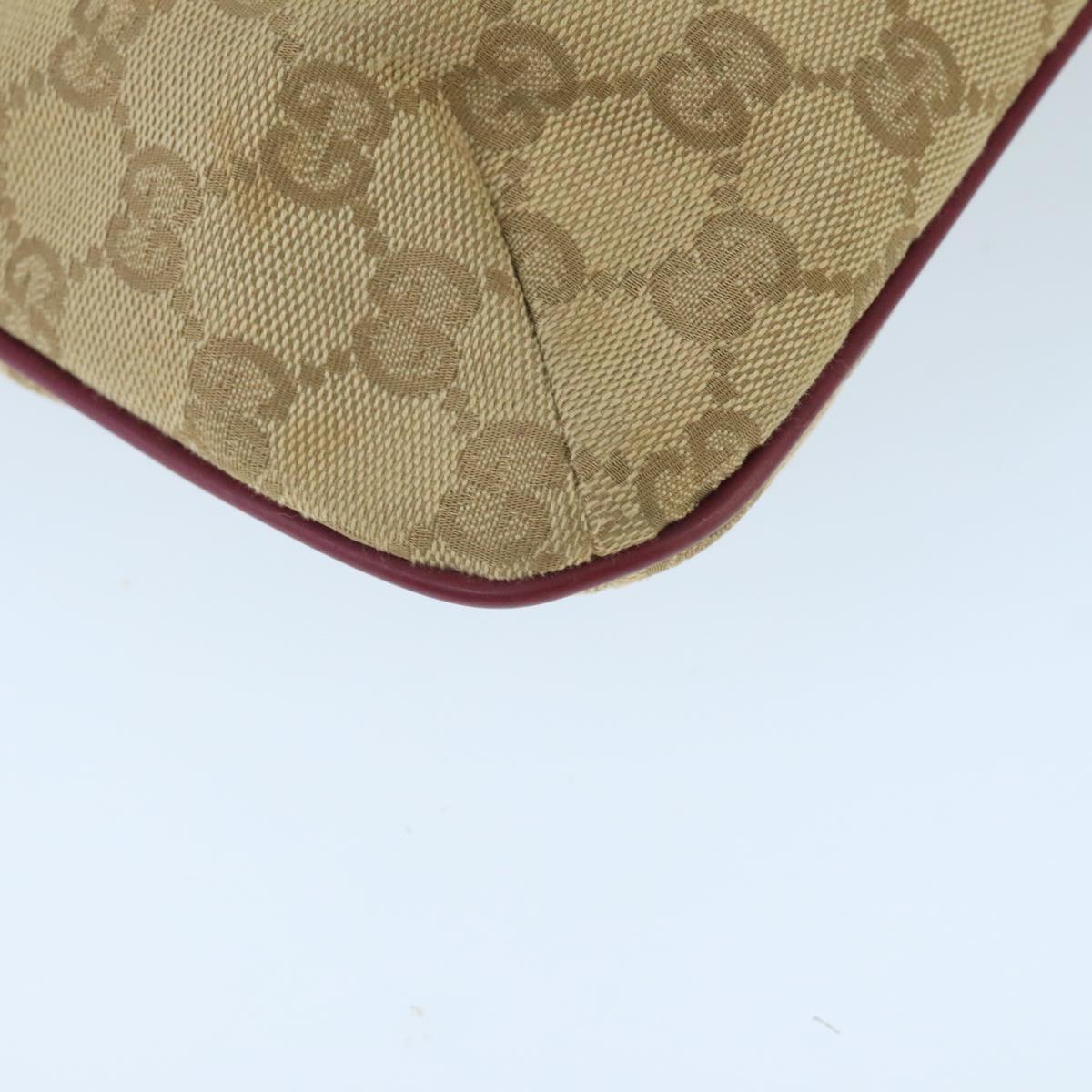 GUCCI GG Canvas Sherry Line Shoulder Bag Beige Wine Red Red 189749 bs19873