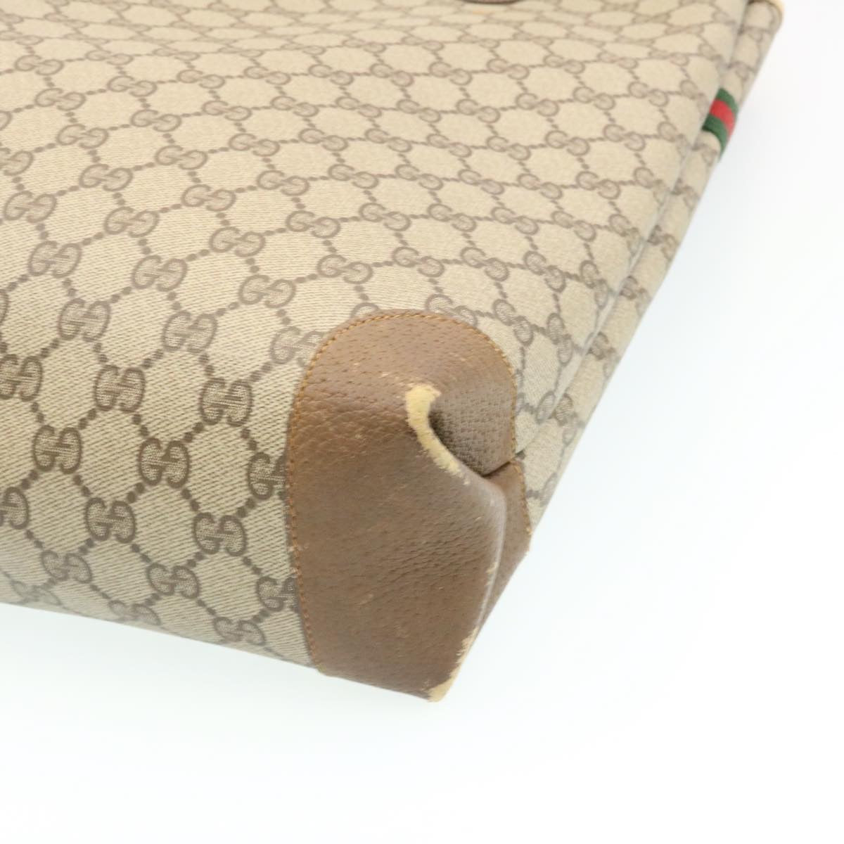 GUCCI Web Sherry Line GG Canvas Tote Bag Beige Red Green bs199